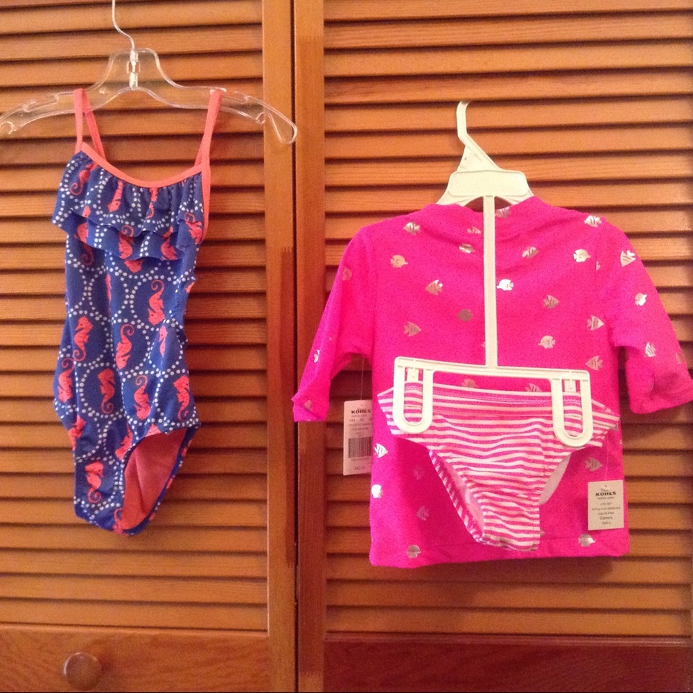 Sz 5 Carters Rash set and Penelope Mack 1 pc SWIM